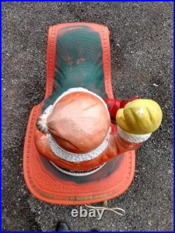 Vintage Poloron Santa Sleigh Blow Mold Light Christmas Lawn Display