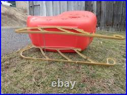 Vintage Poloron Santa Sleigh Blow Mold Light Christmas Lawn Display