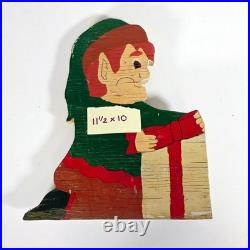 Vintage Primitive Exterior Christmas Holiday Yard Decor. 5 Plywood Elf Cutouts