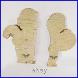 Vintage Primitive Exterior Christmas Holiday Yard Decor. 5 Plywood Elf Cutouts