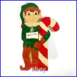 Vintage Primitive Exterior Christmas Holiday Yard Decor. 5 Plywood Elf Cutouts