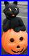 Vintage Pumpkin Black Cat Blow Mold Lighted Yard Ornament Halloween 34