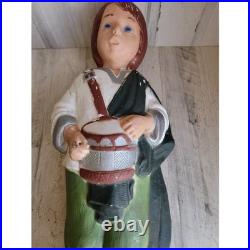 Vintage RARE drummer boy blow mold Xmas nativity scene lawn Shepherd