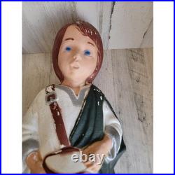 Vintage RARE drummer boy blow mold Xmas nativity scene lawn Shepherd