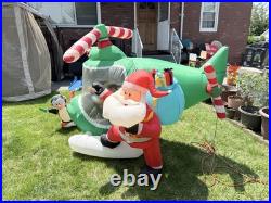Vintage Rare Gemmy Airblown Inflatable Santa & Helicopter Reindeer Penguin Gifts