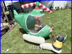 Vintage Rare Gemmy Airblown Inflatable Santa & Helicopter Reindeer Penguin Gifts