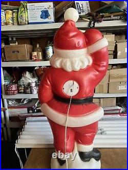Vintage Red Waving Santa Claus Christmas Blow Mold 40 GENERAL FOAM USA Works