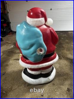 Vintage Santa Claus & Bear Blow Mold Christmas Holiday Lawn Figure 40 Lighted