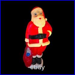 Vintage Santa Claus Blow Mold Light Up 5ft Plastic Christmas Yard Decoration