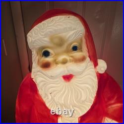 Vintage Santa Claus Blow Mold Light Up 5ft Plastic Christmas Yard Decoration