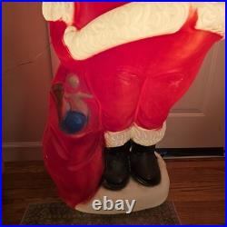 Vintage Santa Claus Blow Mold Light Up 5ft Plastic Christmas Yard Decoration