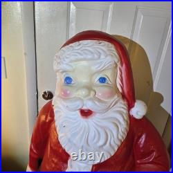 Vintage Santa Claus Blow Mold Light Up 5ft Plastic Christmas Yard Decoration