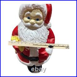 Vintage Santa Claus with Candy Cane Lighted Christmas Blow Mold with Original Box