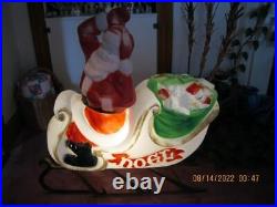 Vintage Santa In Sleigh NOEL Lighted Christmas Blow Mold by Empire Outdoor