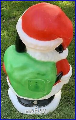 Vintage Santa Snoopy Lighted Christmas Blow Mold Lawn Decor Santa's Best 32