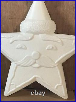 Vintage Santa Star Plastic Blowmold Blow Mold Christmas Union Products Light Up