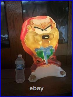 Vintage Santa's Best Christmas Looney Tunes Taz Tasmainian Devil Santa Blow Mold