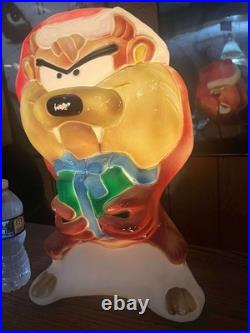 Vintage Santa's Best Christmas Looney Tunes Taz Tasmainian Devil Santa Blow Mold