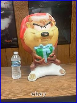 Vintage Santa's Best Christmas Looney Tunes Taz Tasmainian Devil Santa Blow Mold