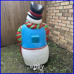 Vintage Santa's Best Frosty The Snowman Lighted Christmas Blow Mold 43 Damage