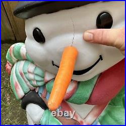 Vintage Santa's Best Frosty The Snowman Lighted Christmas Blow Mold 43 Damage