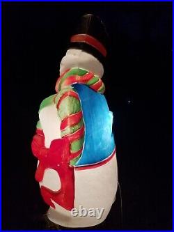Vintage Santa's Best Frosty the Snowman NO NOSE Lighted Christmas Blow Mold 43