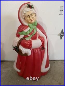 Vintage Santa's Best MRS CLAUS 40 Lighted Blow Mold Christmas WITH Orig. Glasses