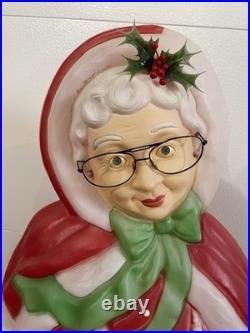 Vintage Santa's Best MRS CLAUS 40 Lighted Blow Mold Christmas WITH Orig. Glasses