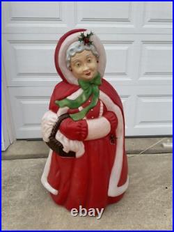 Vintage Santa's Best MRS. CLAUS 40 Lighted Blow Mold Christmas Yard Decor