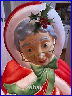 Vintage Santa's Best MRS. CLAUS 40 Lighted Blow Mold Christmas Yard Decor