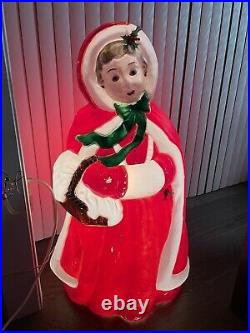 Vintage Santa's Best, MRS. CLAUS 40 Lighted Blow Mold Christmas Yard Decor