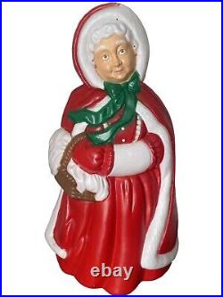 Vintage Santa's Best Mrs. Claus 40 Lighted Blow Mold Christmas Decor works
