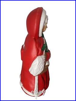 Vintage Santa's Best Mrs. Claus 40 Lighted Blow Mold Christmas Decor works