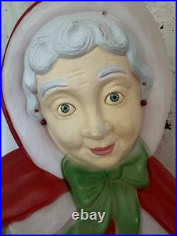 Vintage Santa's Best Mrs. Claus 40 Lighted Blow Mold Christmas Yard Decor