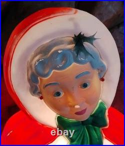 Vintage Santa's Best Mrs. Claus Lighted 40 Christmas Blow Mold No Glasses