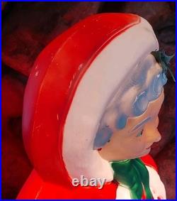Vintage Santa's Best Mrs. Claus Lighted 40 Christmas Blow Mold No Glasses
