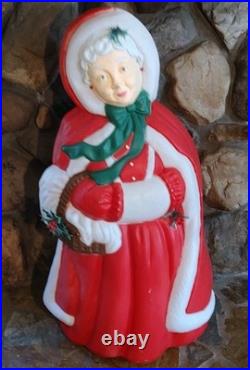 Vintage Santa's Best Mrs. Claus Lighted 40 Christmas Blow Mold No Glasses