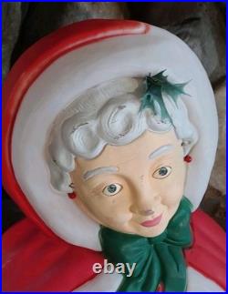 Vintage Santa's Best Mrs. Claus Lighted 40 Christmas Blow Mold No Glasses