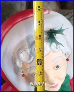 Vintage Santa's Best Mrs. Claus Lighted 40 Christmas Blow Mold No Glasses