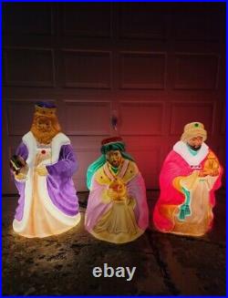Vintage Santa's Best Nativity Christmas Blow Mold 3 Three Wisemen Set
