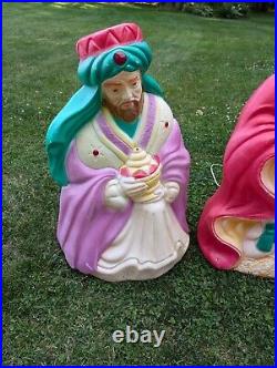 Vintage Santa's Best Nativity Christmas Blow Mold 3 Three Wisemen Set