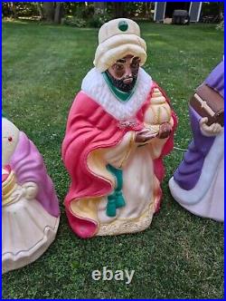 Vintage Santa's Best Nativity Christmas Blow Mold 3 Three Wisemen Set