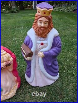 Vintage Santa's Best Nativity Christmas Blow Mold 3 Three Wisemen Set