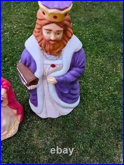 Vintage Santa's Best Nativity Christmas Blow Mold 3 Three Wisemen Set