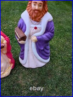 Vintage Santa's Best Nativity Christmas Blow Mold 3 Three Wisemen Set