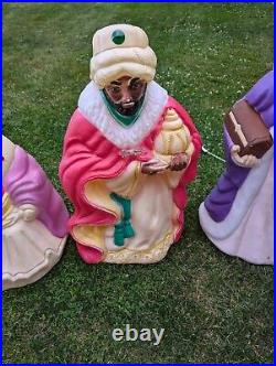 Vintage Santa's Best Nativity Christmas Blow Mold 3 Three Wisemen Set