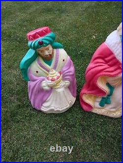 Vintage Santa's Best Nativity Christmas Blow Mold 3 Three Wisemen Set