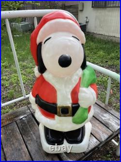 Vintage Santa's Best Snoopy Peanuts Christmas Blow Mold 32 Tall Original