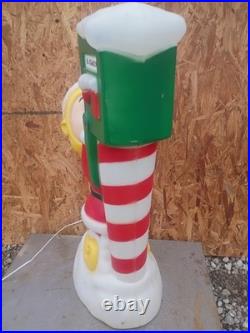 Vintage Santa's Elf Mailbox Post Lighted Christmas Blow Mold 34 by General Foam