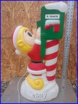 Vintage Santa's Elf Mailbox Post Lighted Christmas Blow Mold 34 by General Foam